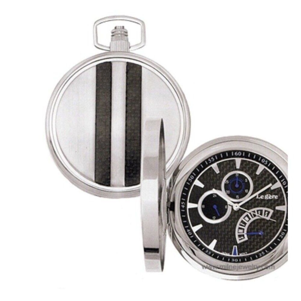 Carbon Fiber Chronograph Pocket Watch by Legere New